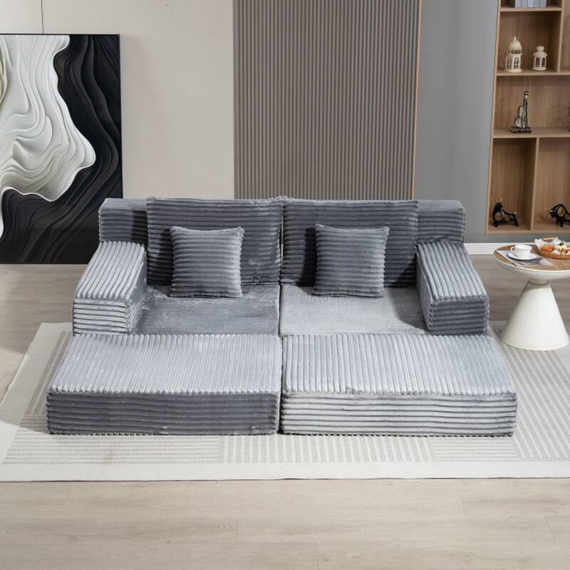 Double Lounge Chaise,Cloud Plush Sofa Bed,Upholstered Boneless Cloud Sofa Deep Seat