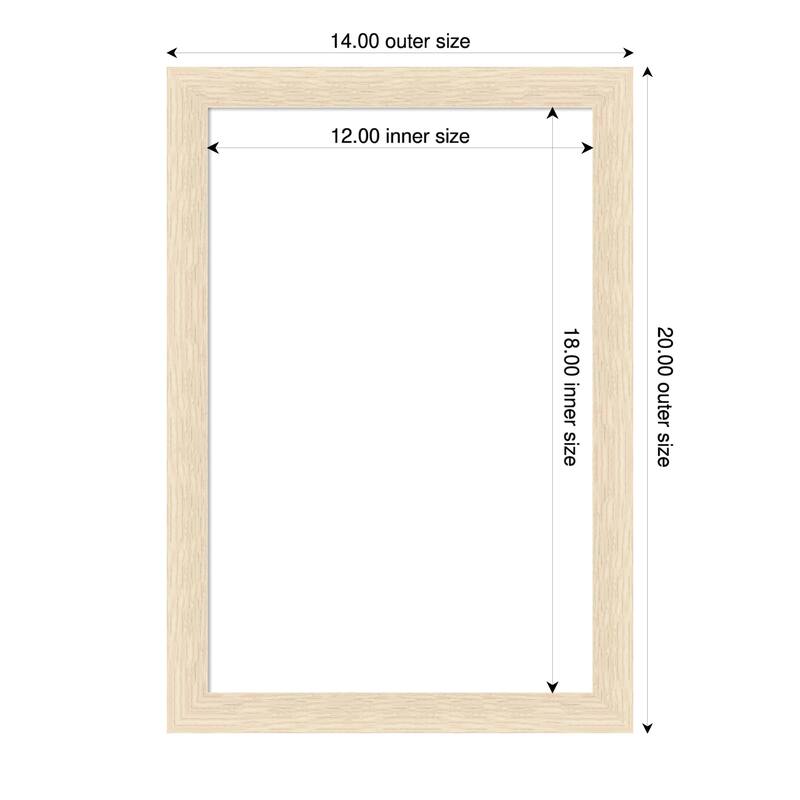 Amanti Art Woodgrain Stripe Blonde Framed Dry Erase Magnetic Board - 14 x 20 in - Woodgrain Stripe Blonde