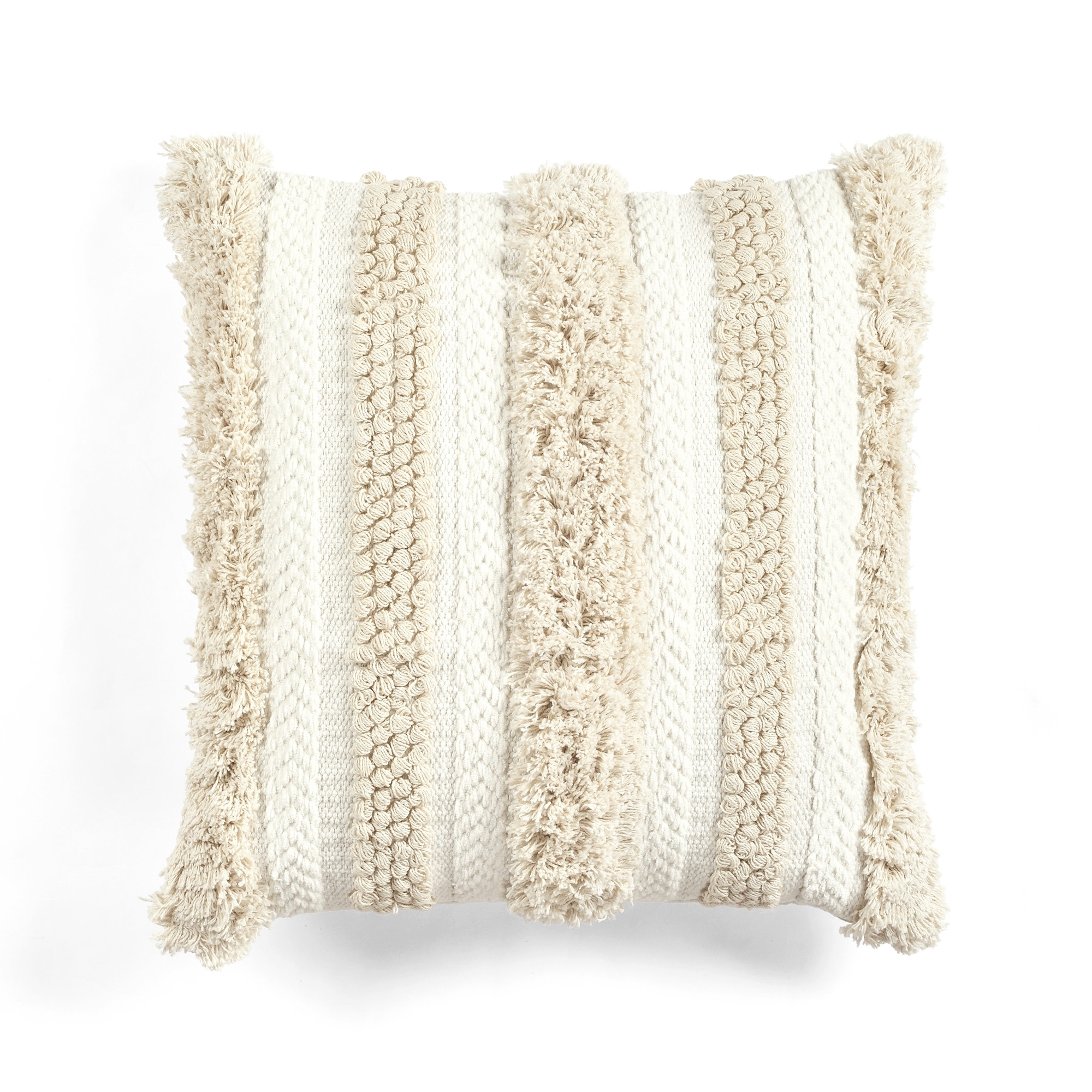 Lush Decor Emma Faux Fur Decorative Pillow Cover White Single 20x20