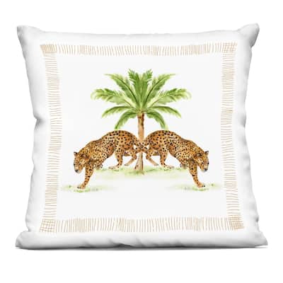 Stupell Symmetrical Stepping Cheetahs Decorative Printed Throw Pillow Design by Janet Tava