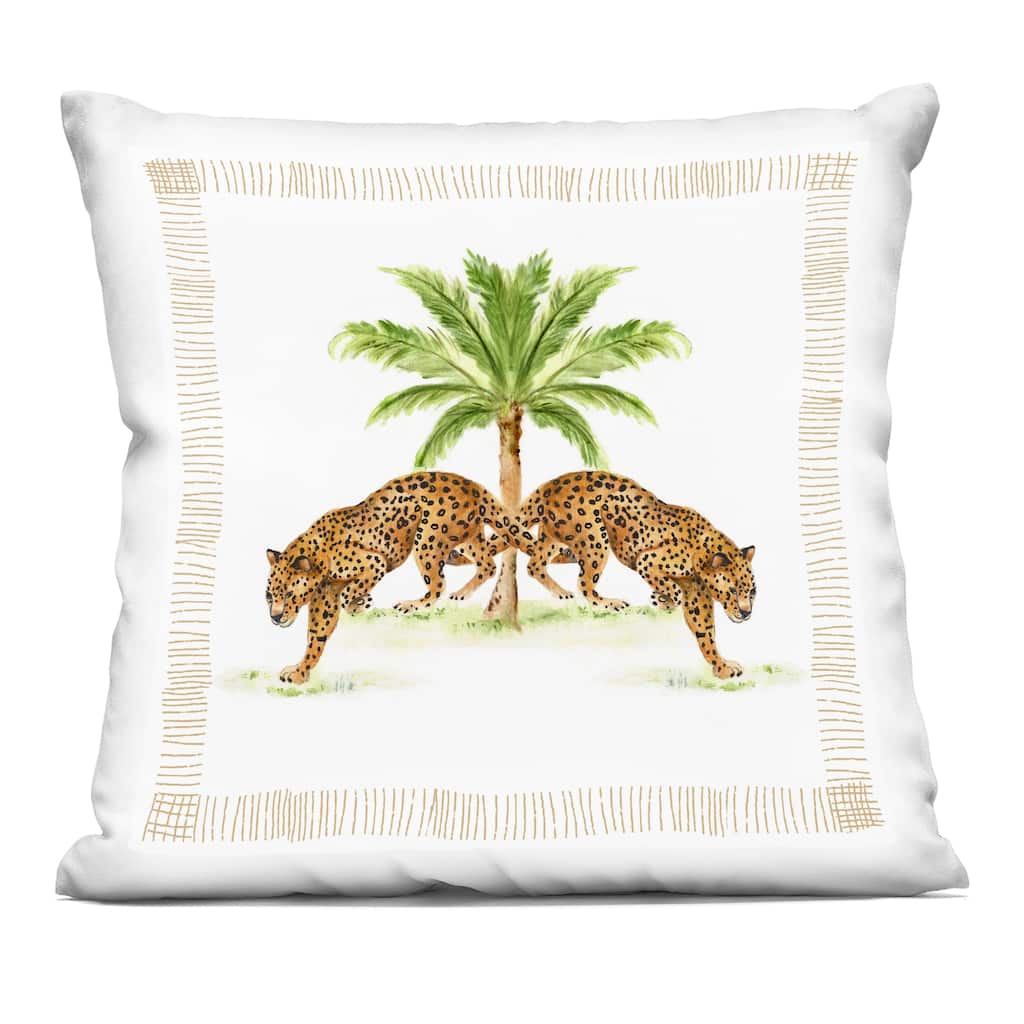 Stupell Symmetrical Stepping Cheetahs Decorative Printed Throw Pillow Design by Janet Tava