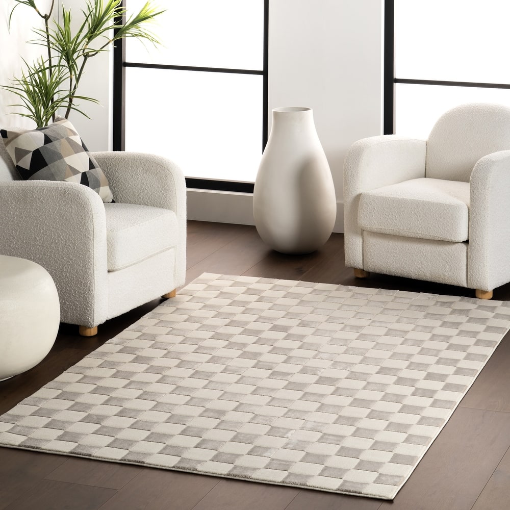 Nuloom Alaiya Checkered Machine Washable Area Rug