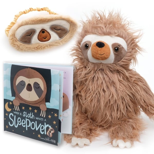 slide 2 of 8, Sloth Sleepover Gift Set, 3-Piece Set Includes Plush Sloth Stuffed Animal, Illustrated Storybook - Multi
