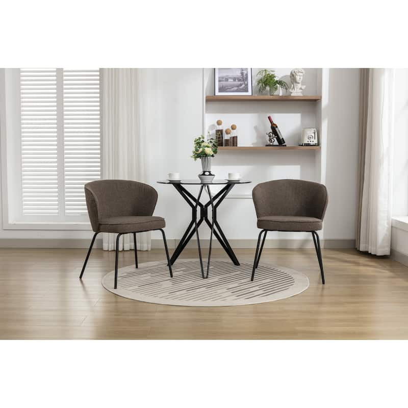Dining Chairs With Black Metal Legs Set Of 2