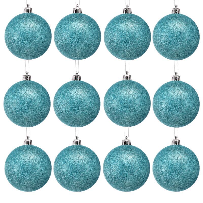 80mm Shatterproof Plastic Glitter Ball Set of 2