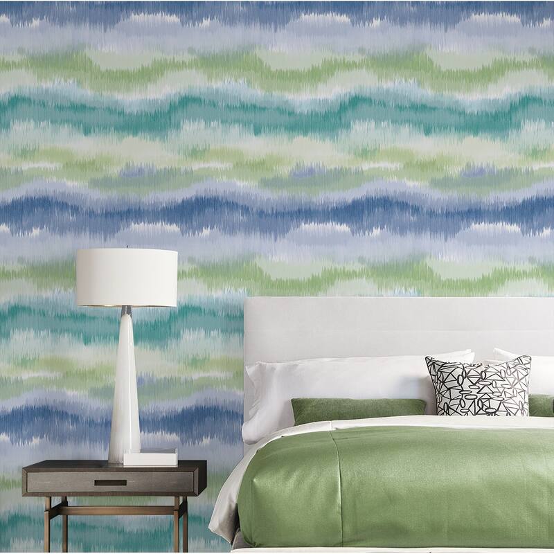 Luxe Haven Ikat Waves Peel and Stick Wallpaper