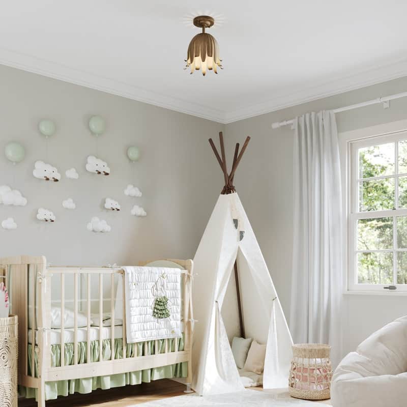 Acroma 1-Light Steel Dimmable Semi Flush Mount - N/A