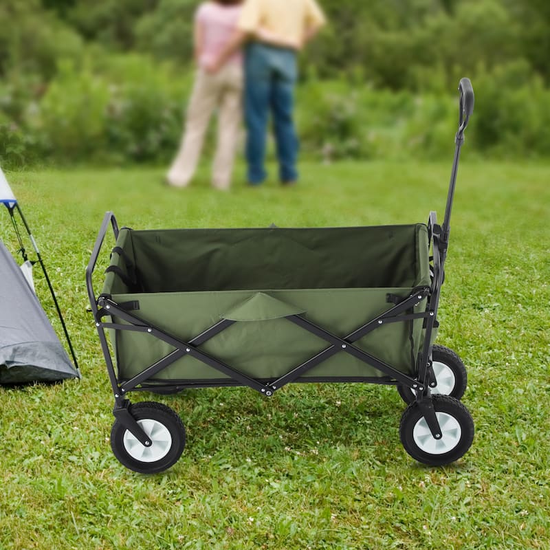 GDY Convenient Outdoor Camping Wagon, Folding Cart with Wheels, Outdoor Shopping Trolley