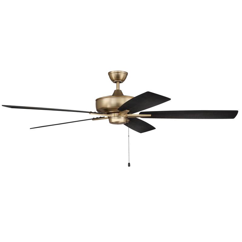 Craftmade Super Pro 60" 5 Blade Ceiling Fan - Satin Brass / Black Walnut / Flat Black