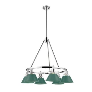 Orwell 6-Light Chandelier in Chrome with Pine Green - 6 Light Chandelier