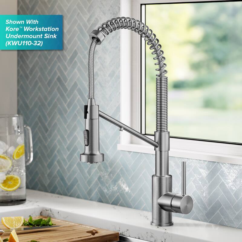 Kraus Bolden 2-Function 1-Handle Commercial Pulldown Kitchen Faucet