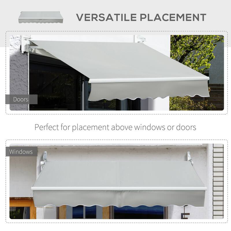 Outsunny 8' x 6.6' Outdoor Patio Manual Retractable Exterior Window Awning