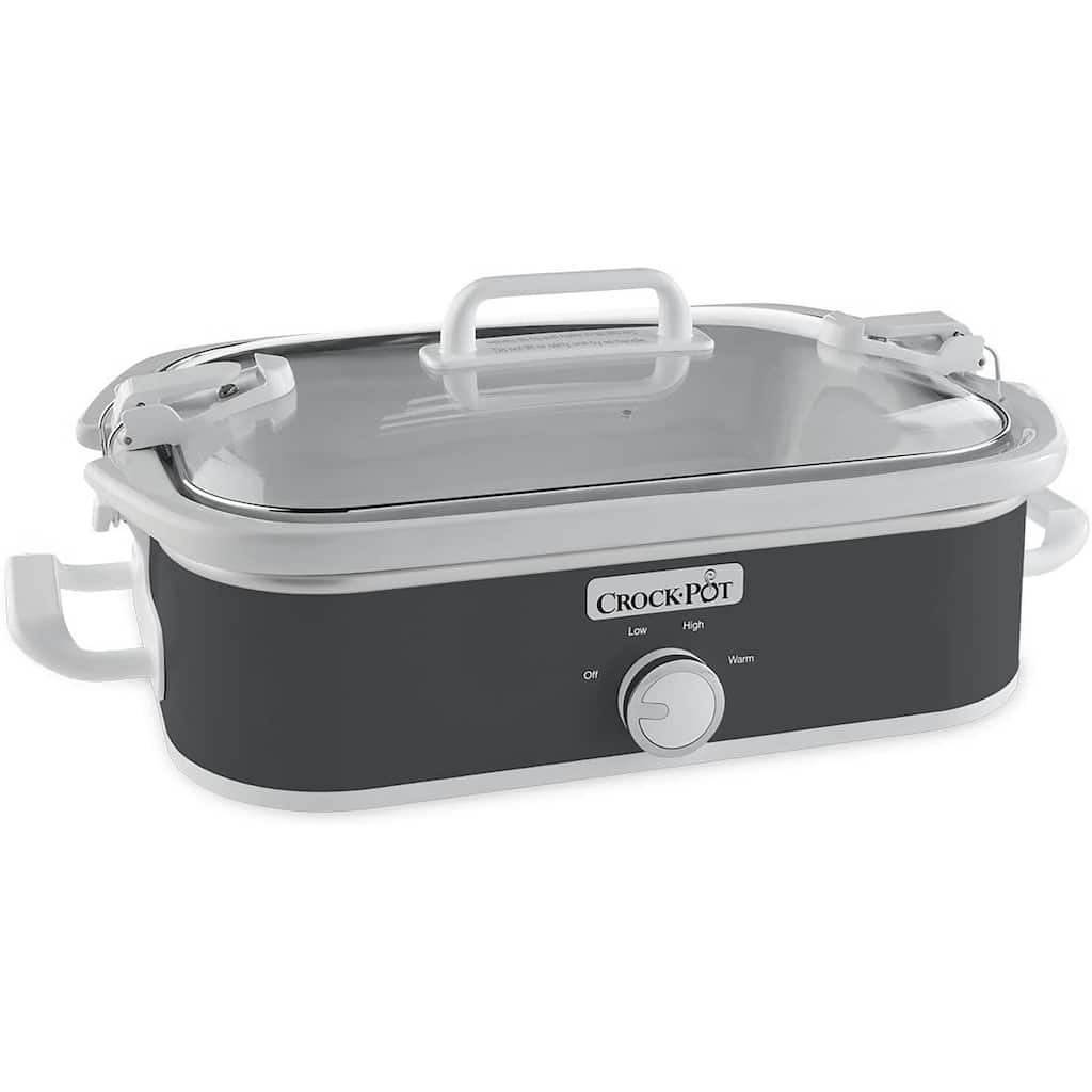3.5 Quart Rectangular Casserole Slow Cooker in Charcoal