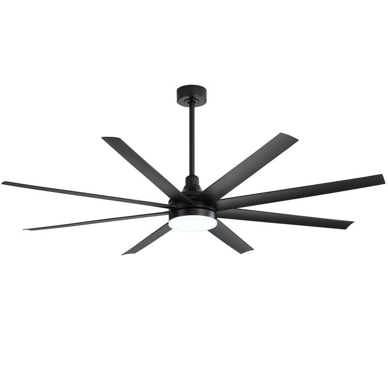 72 Inch White/Black LED Ceiling Fan with Light Remote(8-Blade)