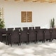 preview thumbnail 22 of 42, vidaXL Garden Dining Set 1315 pcs Anthracite/Brown Polt rattan - 350 x 100 x 73 cm