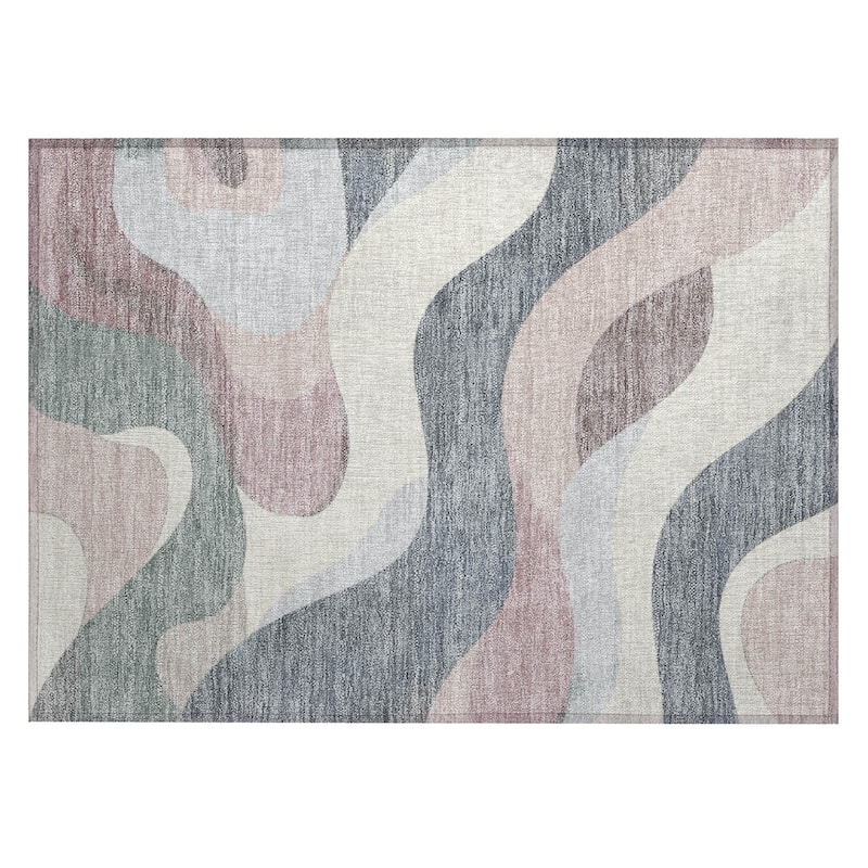 Machine Washable Indoor/Outdoor Casual Contemporary Chantille Rug