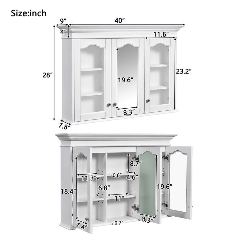 40" Medicine Cabinet With Mirror