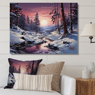 Designart "Pine Tree Winters Magic III" Tree Pine Canvas Art Print ...