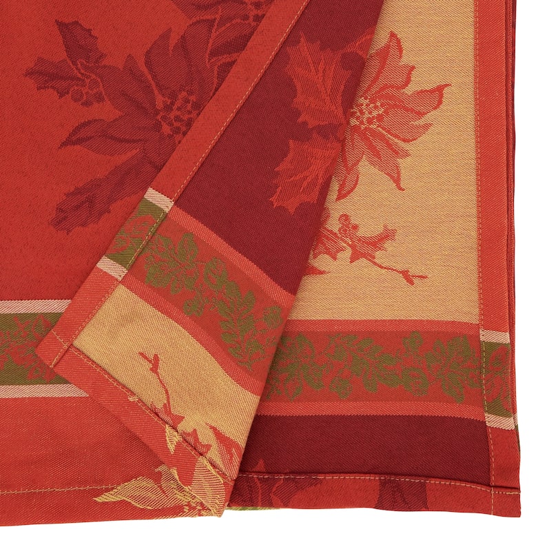 Charming Jacquard Tablecloth with Fall Leaves Design