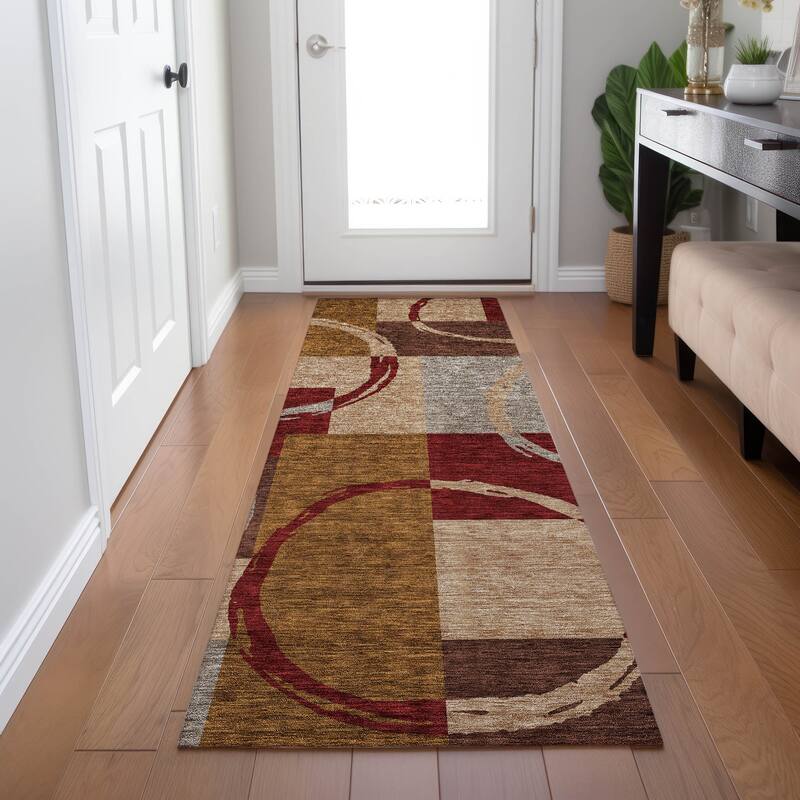 Machine Washable Indoor/ Outdoor Contemporary Chantille Rug