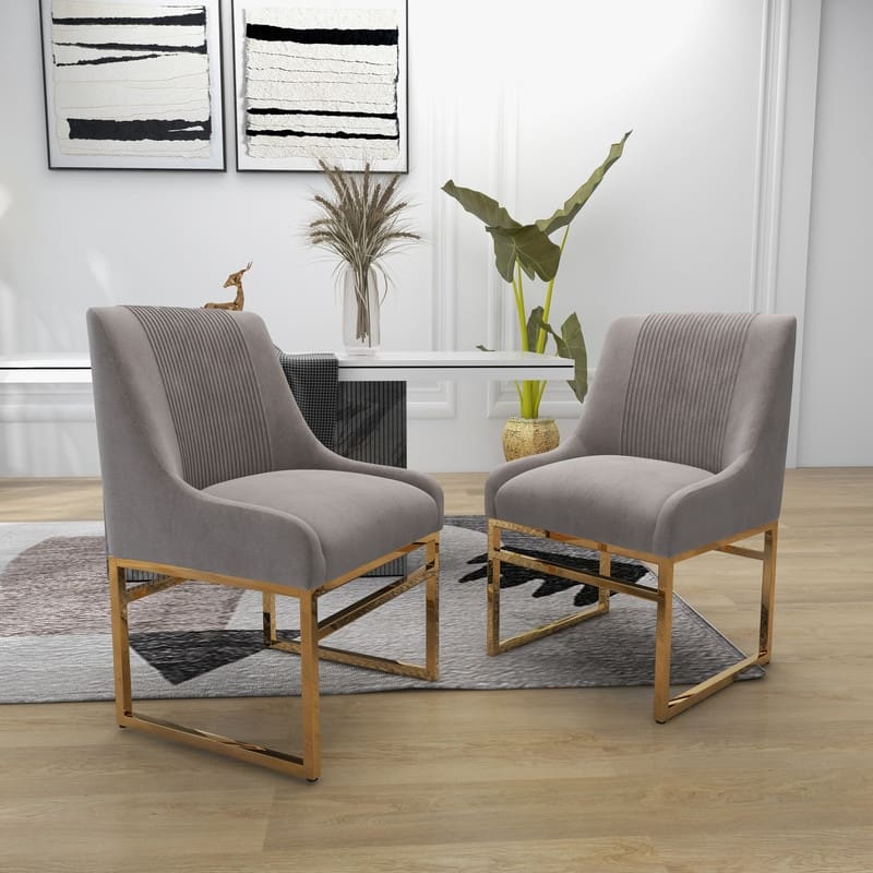 SEYNAR Contempoary Velvet Dining Chair with Metal Frame Legs, set of 6