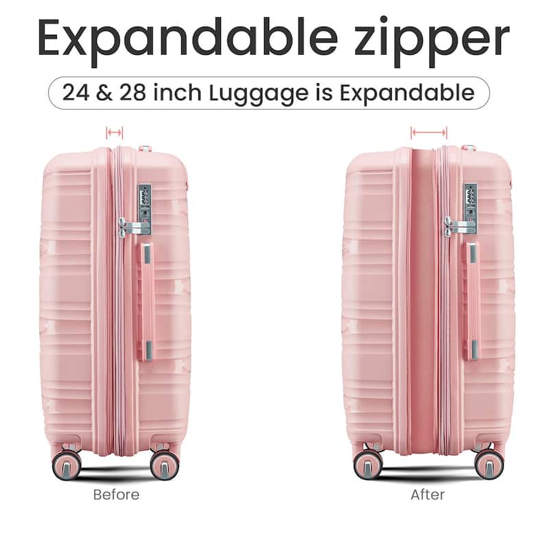 Luggage 4 Piece Sets(14/20/24/28), Hard Shell Lightweight TSA Lock Expandable Suitcase with Spinner Wheels Travel Set