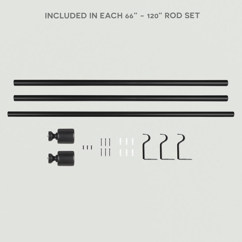 ATI Home Rino 1" Adjustable Window Curtain Rod and Finial Set