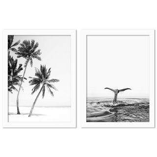 Island by Sisi and Seb 2 Piece White Framed Print Wall Art Set