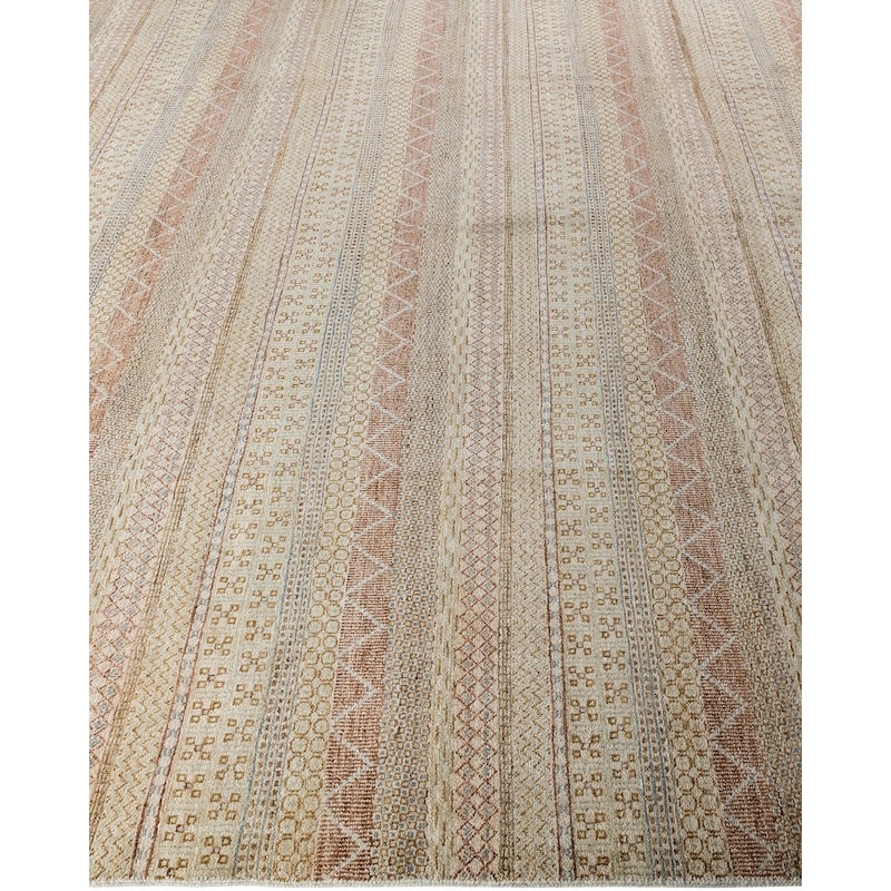 Gabbeh One-of-a-Kind Hand-Knotted Area Rug - Beige, 9' 3" x 12' 3" - 9' 3" x 12' 3"