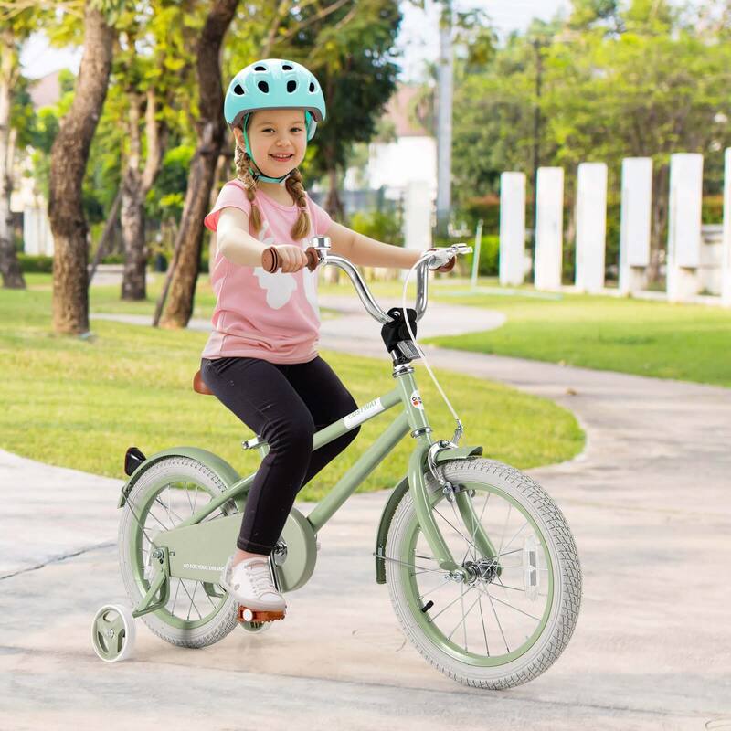 Costway 16" Kids Bike with Adjustable Saddle Handlebar Removable