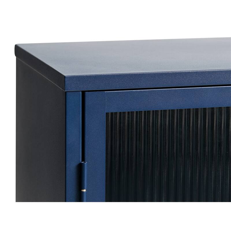 Rye Studio Brianne Modern Metal & Glass 3-Door Sideboard