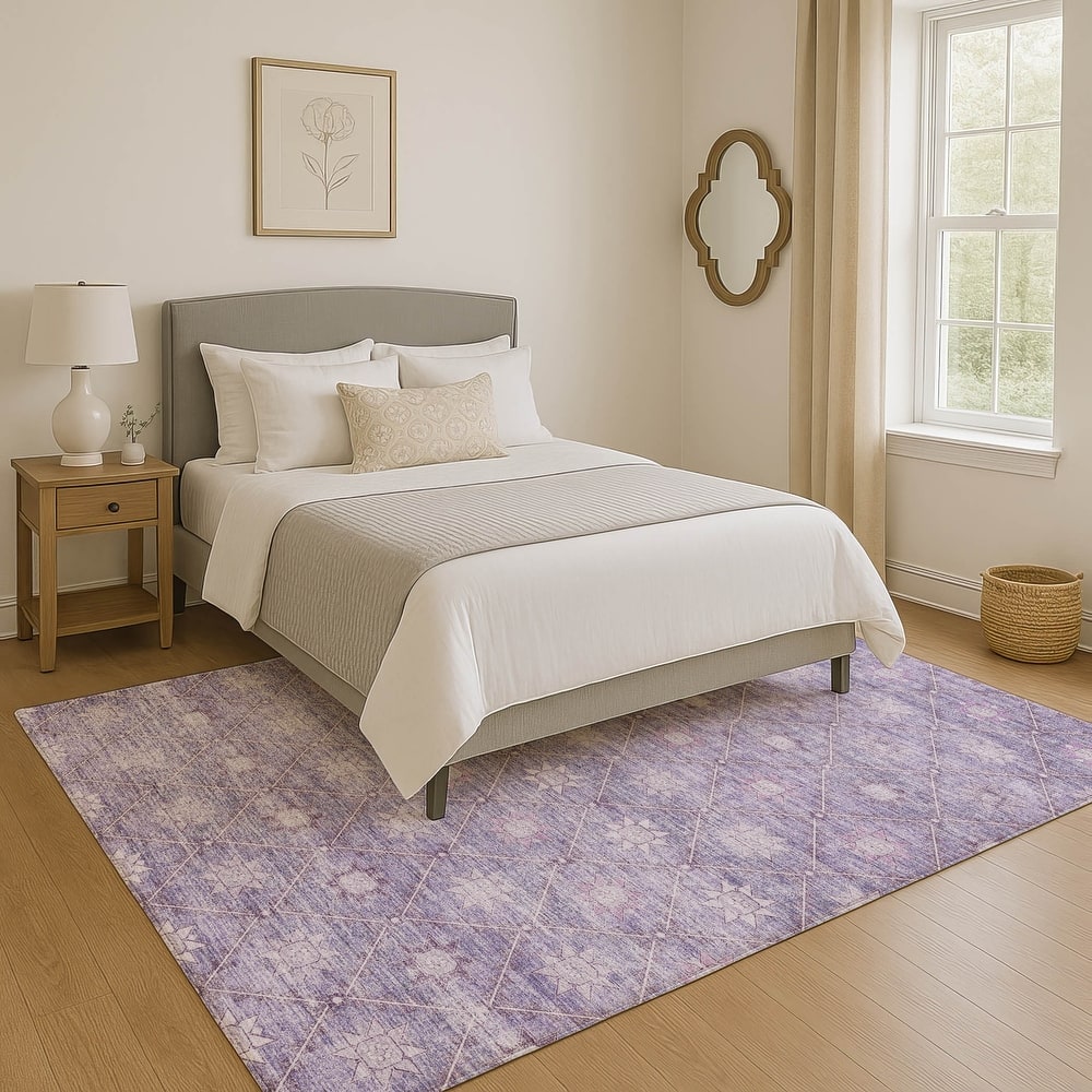 Premium Washable Super Soft Boho Trellis Mayfield Rug