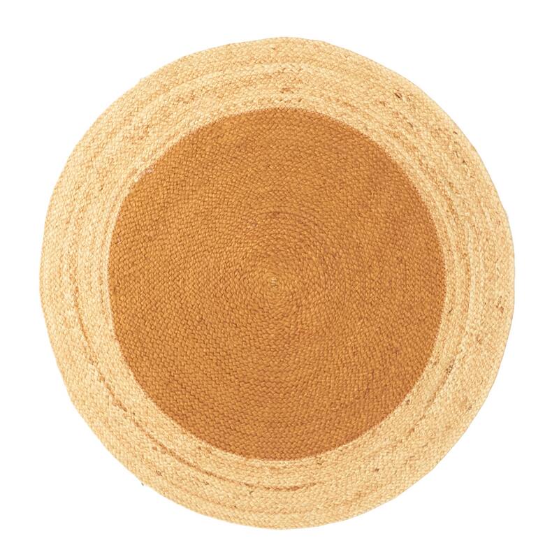 ECARPETGALLERY Braided Weave Palas Denizli Copper Jute Rug - 3'0 x 3'0