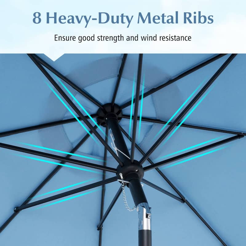 Costway 9 FT Patio Umbrella 2-Tier Market Table Umbrella with