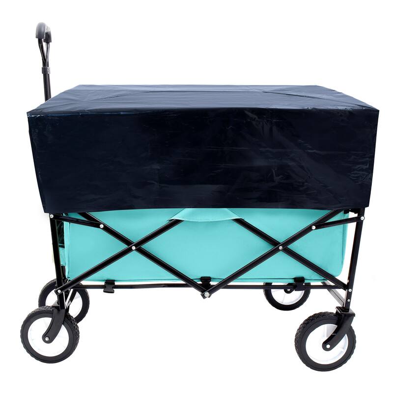 360lb Capacity Heavy-Duty Collapsible Wagon - with Storage Straps & 3-Piece Liner Bag Set