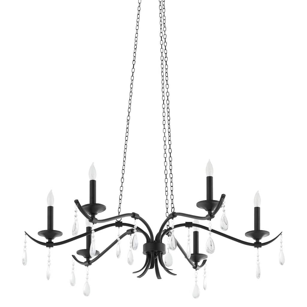 Quorum International 603-6 Lorelei 6 Light 36" Wide Crystal Candle