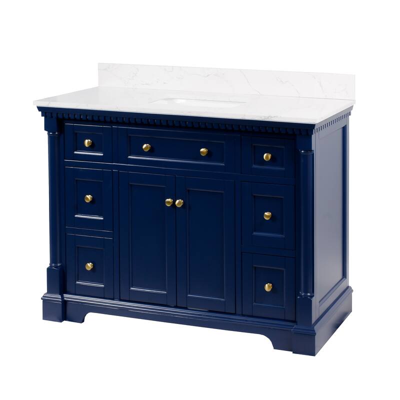 KitchenBathCollection Sydney 48" Bathroom Vanity with Engineered Marble Top
