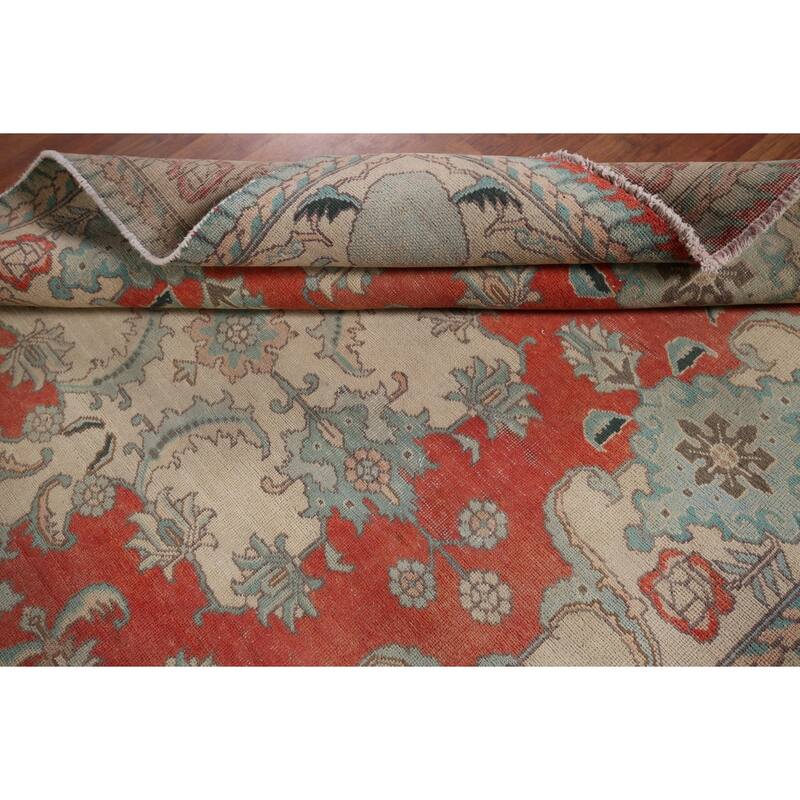 Distressed Kashmar Persian Vintage Area Rug Hand-Knotted Wool Carpet - 4'7" x 6'1"