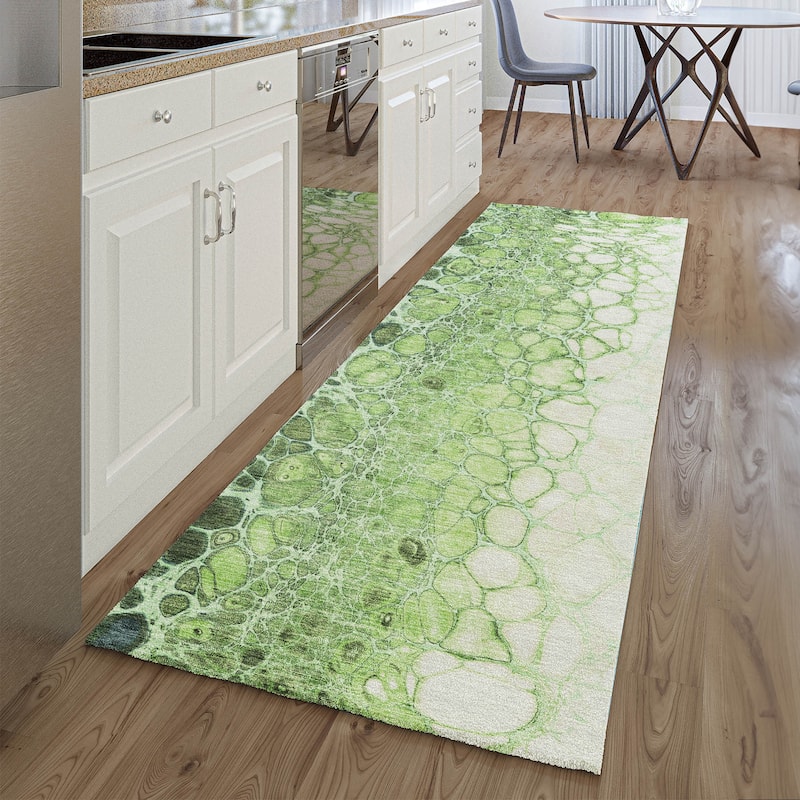 Premium Washable Super Soft Abstract Ombre Mayfield Rug - Aloe - 2' 3" x 7' 6"