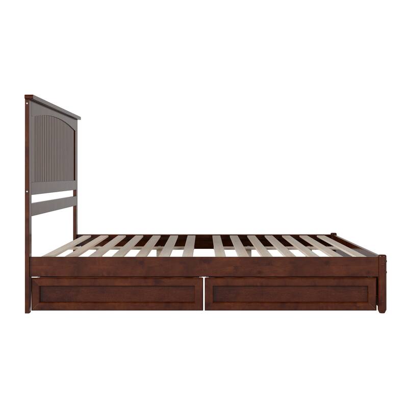 Malta Platform Bed with Panel Footboard and Storage Drawers