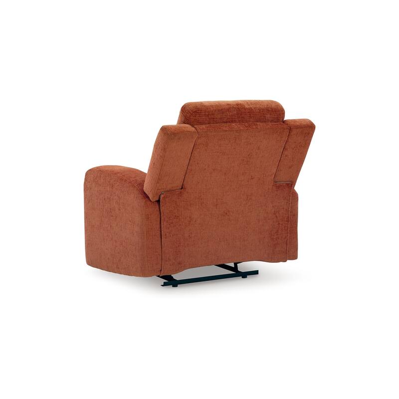 Genna Manual Recliner Chair, Spice Orange Polyester, Soft Cushion