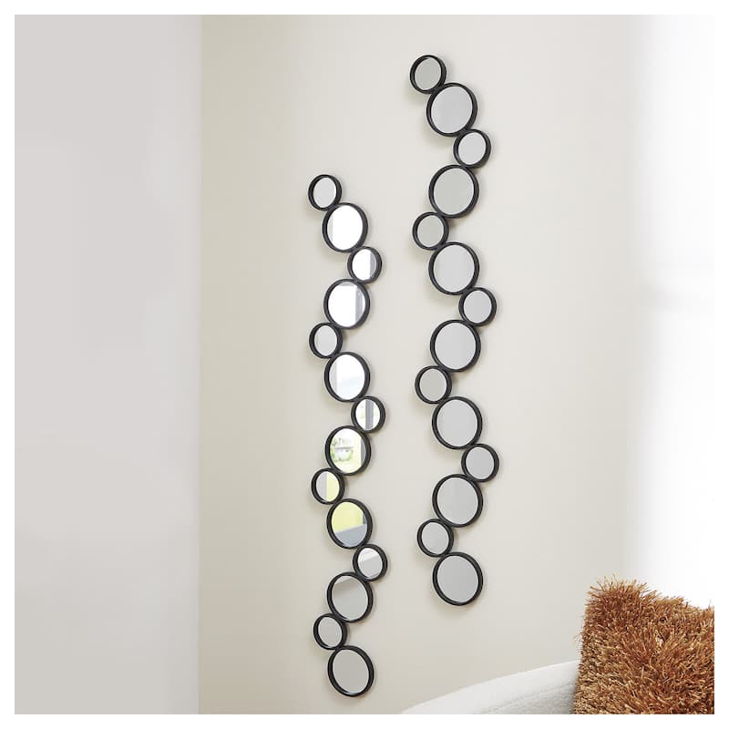 Signature Design by Ashley Vinler Black Accent Mirror Set (Set of 2) - 8" W x 0.75" D x 50" H - Black - 8" W x 0.75" D x 50" H