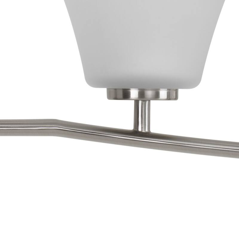 Bravo Collection Four-Light Brushed Nickel Etched Glass Modern Bath Vanity Light - 9" x 37.25" x 8.75"