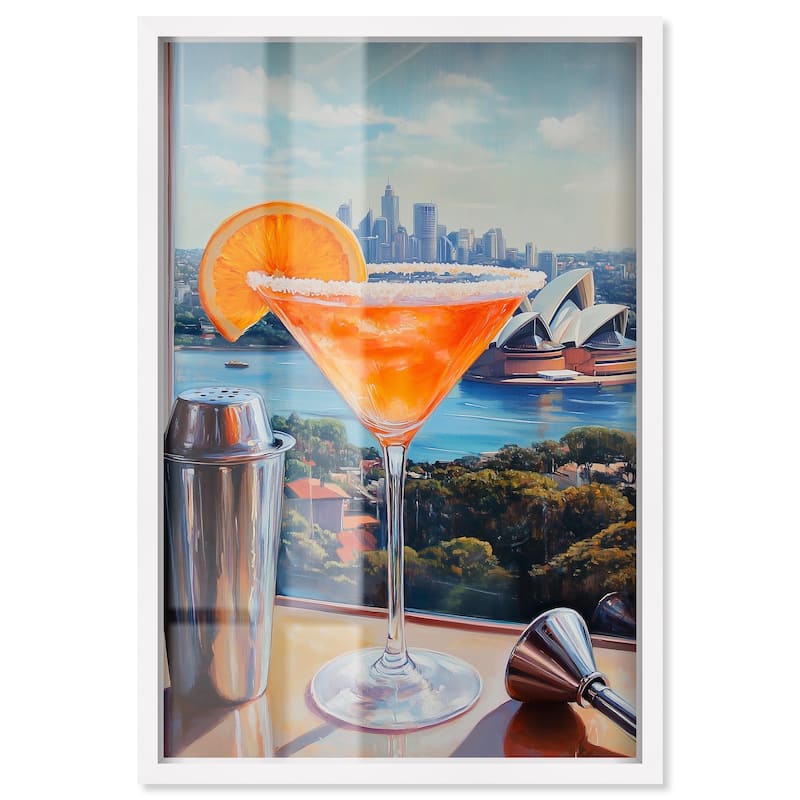 Classy Drink in Australia Shadowbox by Art Remedy - White - 36" x 54"