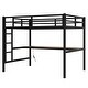 preview thumbnail 10 of 10, Full Size Metal Loft Bed with Power Outlet and LED Light, Space-Saving