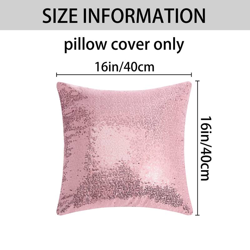 Sequin Throw Pillow Covers, Pack of 2 Square Glitter Decorative Pillow Cases Personalized Cushion Covers