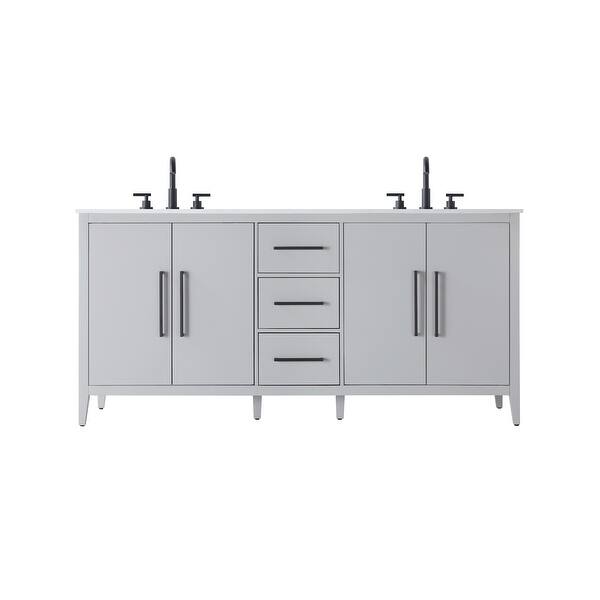slide 2 of 11, Elegant Lighting VF29372D Millie 72" Free Standing Double Basin Vanity Gray