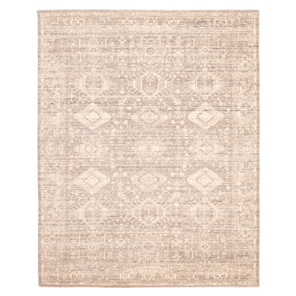 ECARPETGALLERY Hand Loomed Elysian Grey Wool Rug - 8'0 x 9'11