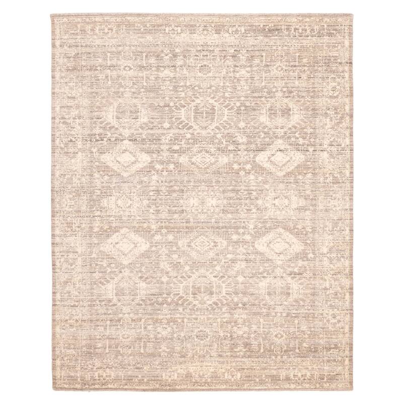 ECARPETGALLERY Hand Loomed Elysian Grey Wool Rug - 8'0 x 9'11