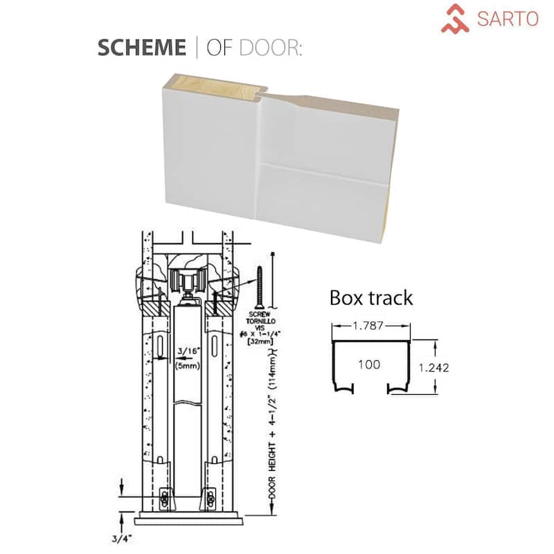 Sliding French Pocket Door Panels / Lucia 2661 White